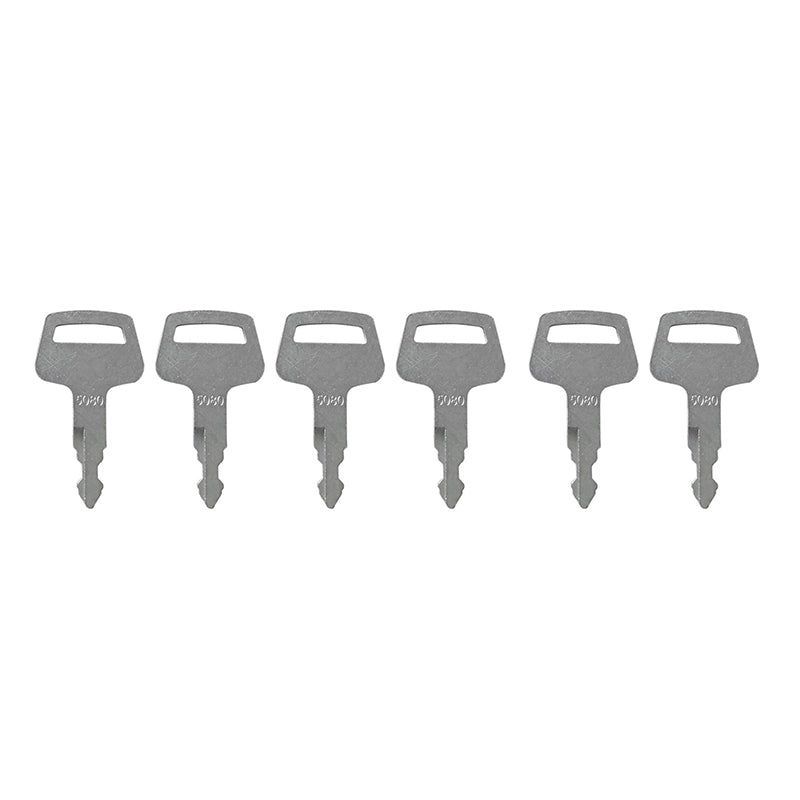 6Pcs Ignition Keys 5080 069027029 for IHI Skid Steer and Excavator Heavy Equipment