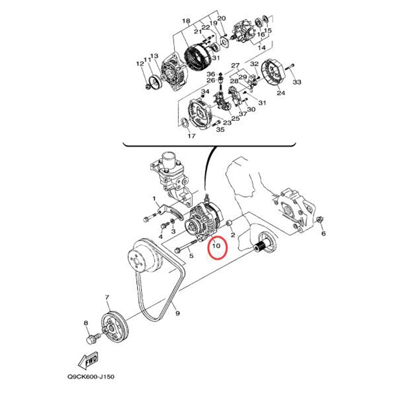 Alternator 4183623 for Kubota Engine D1105 D1105-E4B D1105-E4B-TXRN-2 Cushman Truckster Haulster Spraytek