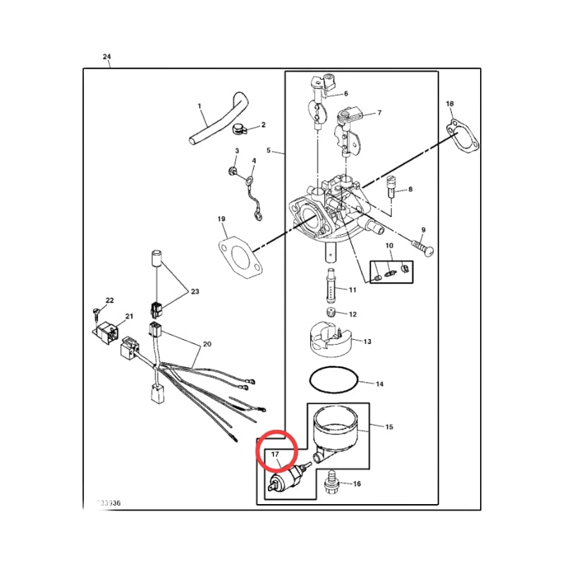 Carburetor Solenoid M122917 for John Deere Tractor 180 185 260 285 LX172 LX173 LX176 LX178
