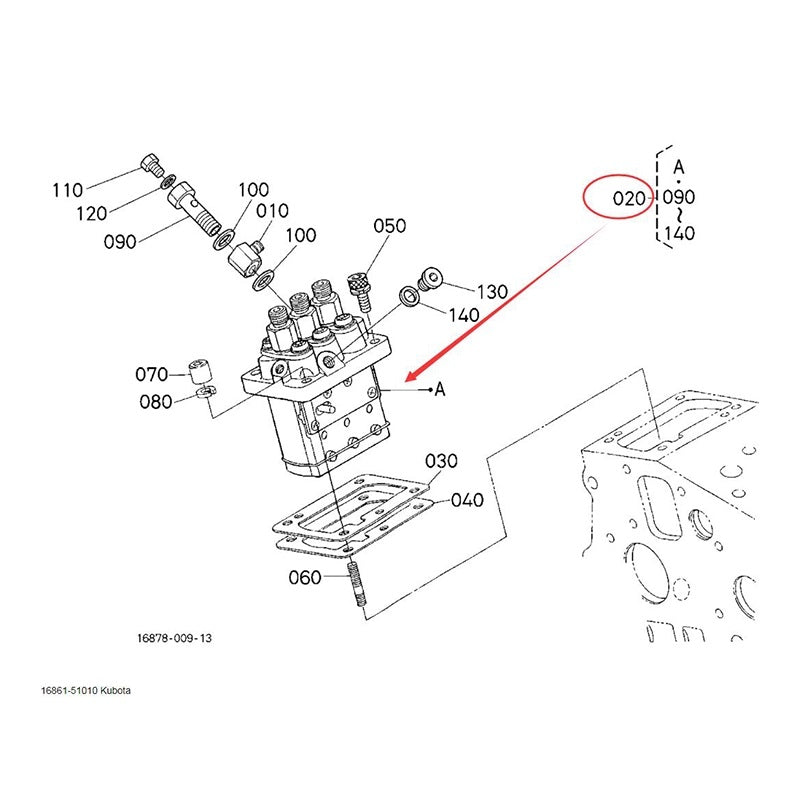 Fuel Injection Pump 16861-51010 16006-51012 for Kubota D722 Engine BX1860 BX1880 BX2370 BX23S BX25 ZD1011 ZD21F ZD323